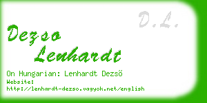 dezso lenhardt business card